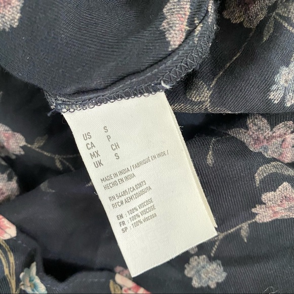 American Eagle Outfitters Black Floral Dress s - Picture 3 of 6